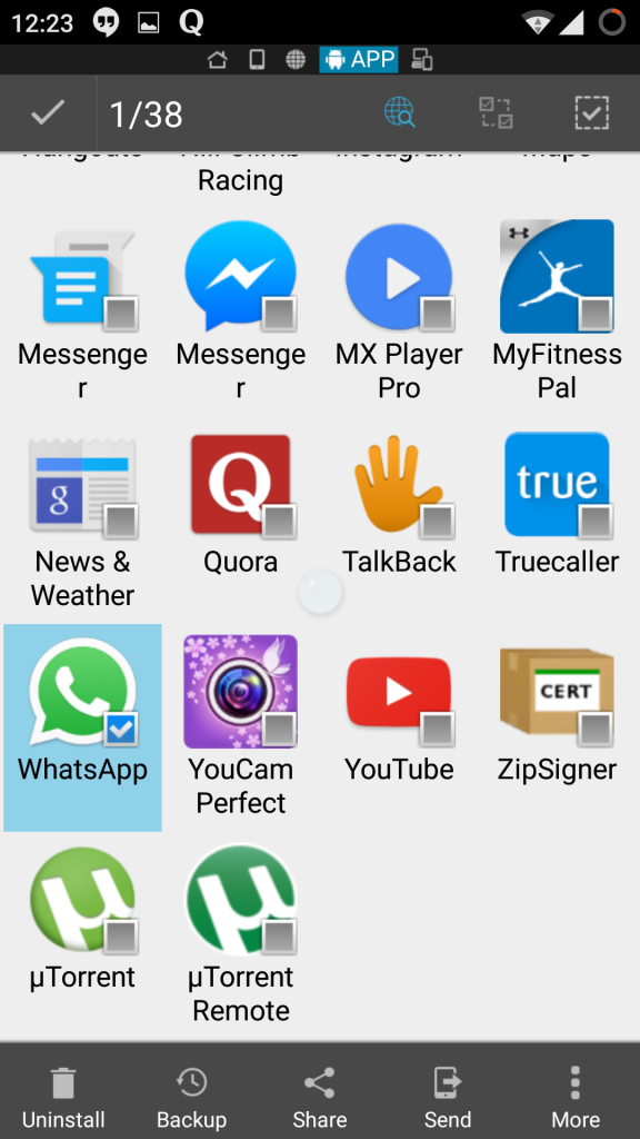 Search for WhatsApp backup