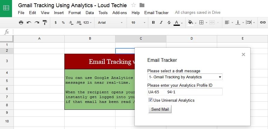Google Analytics Profile ID to track Email