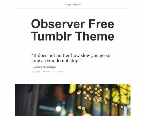 Observer free tumblr theme
